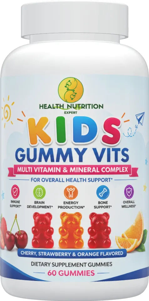 Kids Multi Vitamin Gummies | Multivitamin & Mineral Complex | 60 Gummies | Health Nutrition Expert