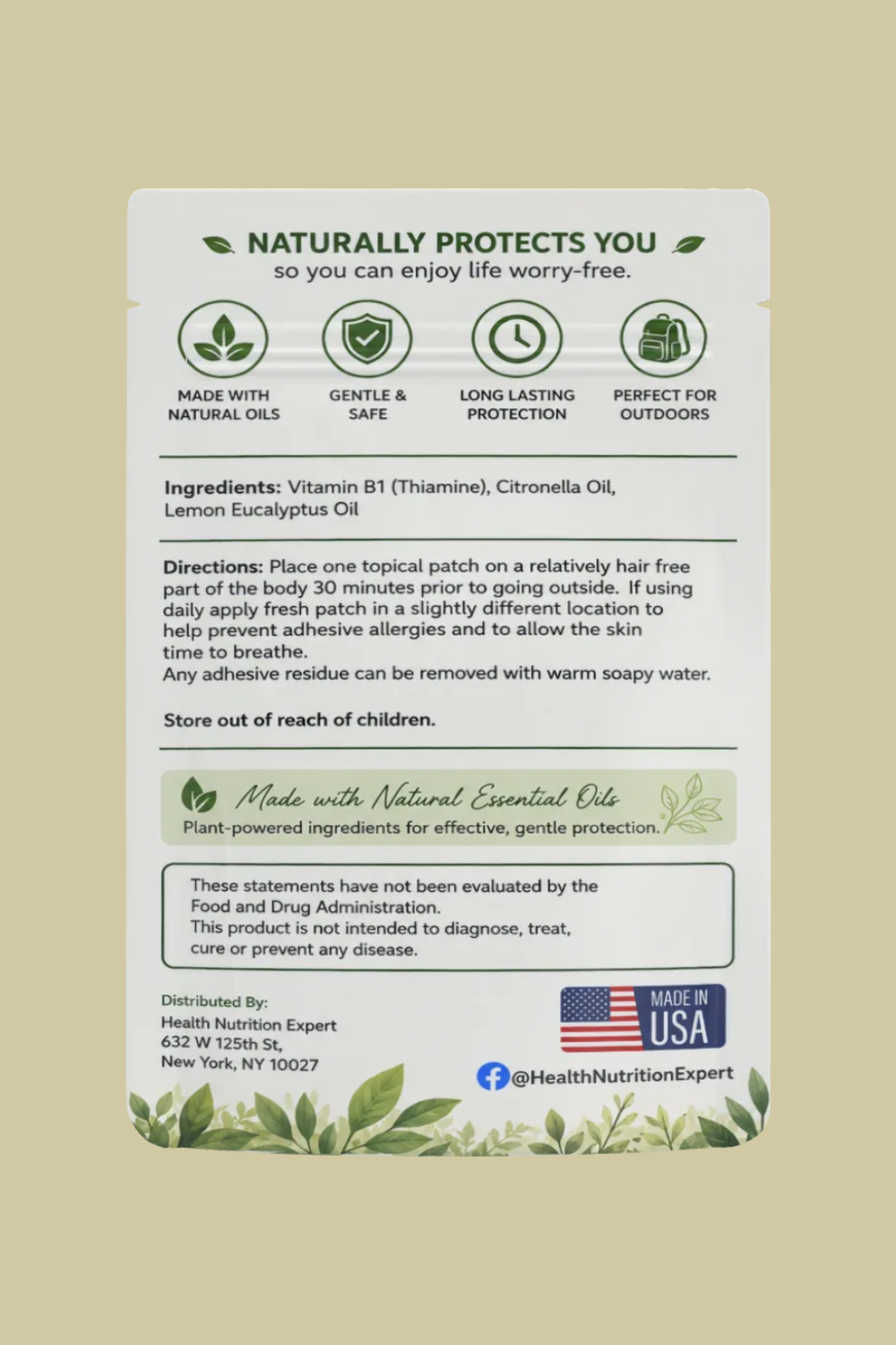 Insect Repellent Patches – 24 Pack | Health Nutrition Expert