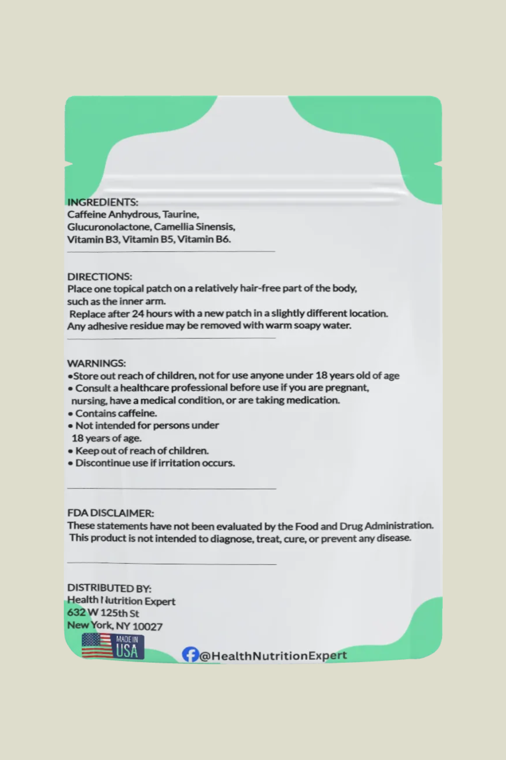 Energy Patches – 30-Day Supply | Health Nutrition Expert