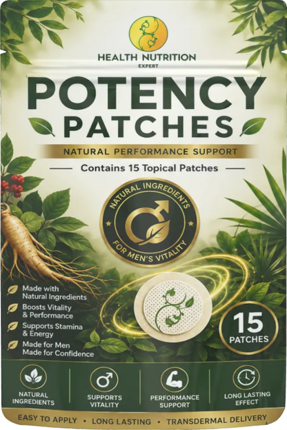 Potency Boosting Patches for Men | 15 Day Supply| Men's Vitality & Performance Support| Health Nutrition Expert