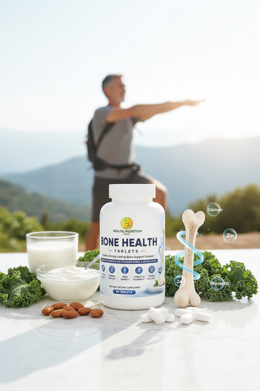 Bone Health Tablets | Calcium, Vitamin D3 & Magnesium | 90 Tablets | Health Nutrition Expert