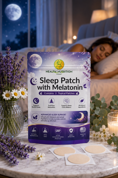 Sleep Patch with Melatonin 3 Pack | Relaxation & Nighttime Support | Health Nutrition Expert