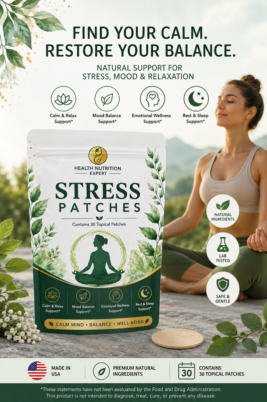 Stress Patch 30 Day | Calm & Relaxation Support | Health Nutrition Expert