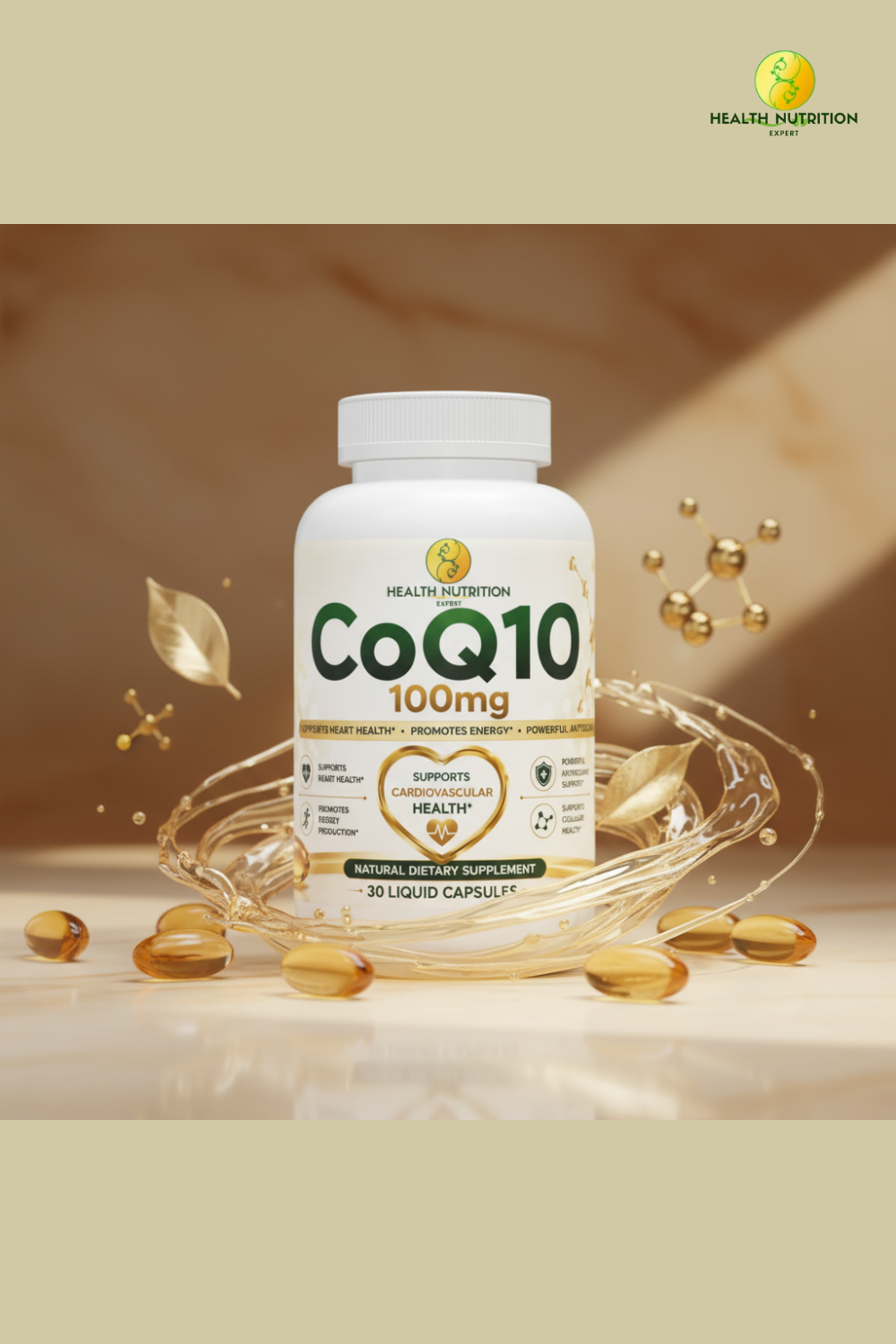 CoQ10 100mg Liquid Capsules – Heart & Energy Support | Health Nutrition Expert