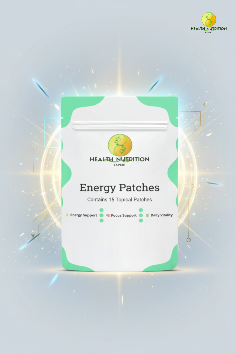 Energy Patches 15 Day Supply | Daily Energy & Vitality Support |  Health Nutrition Expert