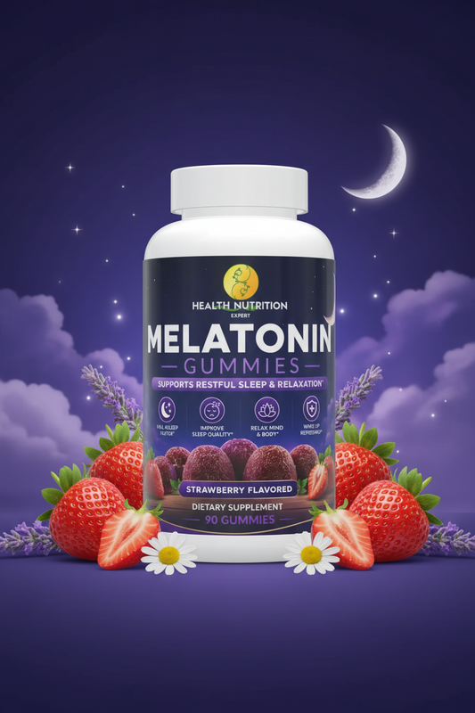 Melatonin Gummies 5mg | Strawberry Sleep Support | Health Nutrition Expert