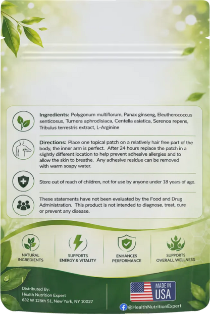 Potency Boosting Patches for Women | 15 Day Supply | Energy, Vitality & Wellness Support| Health Nutrition Expert