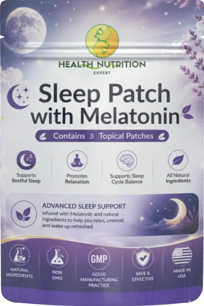Sleep Patch with Melatonin 3 Pack | Relaxation & Nighttime Support | Health Nutrition Expert