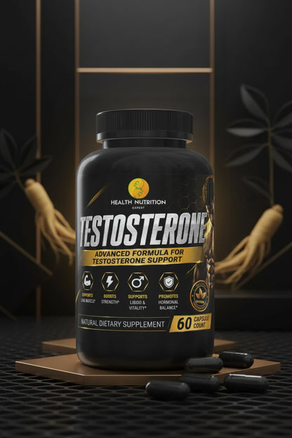 Testosterone Capsules – Men's Vitality & Testosterone Support | 60 Count | Health Nutrition Expert