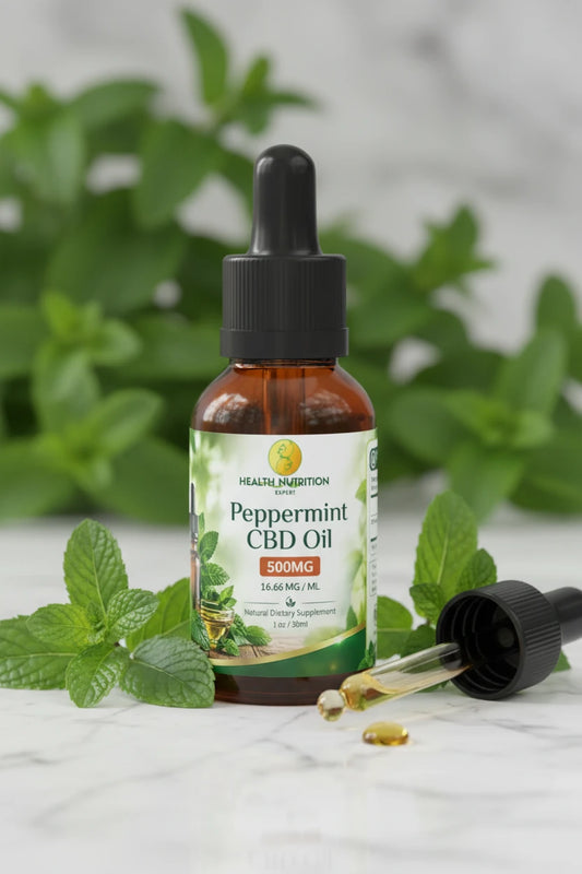 Peppermint CBD Oil 500MG – CBD Isolate Hemp Oil | 1 oz / 30 mL | Health Nutrition Expert