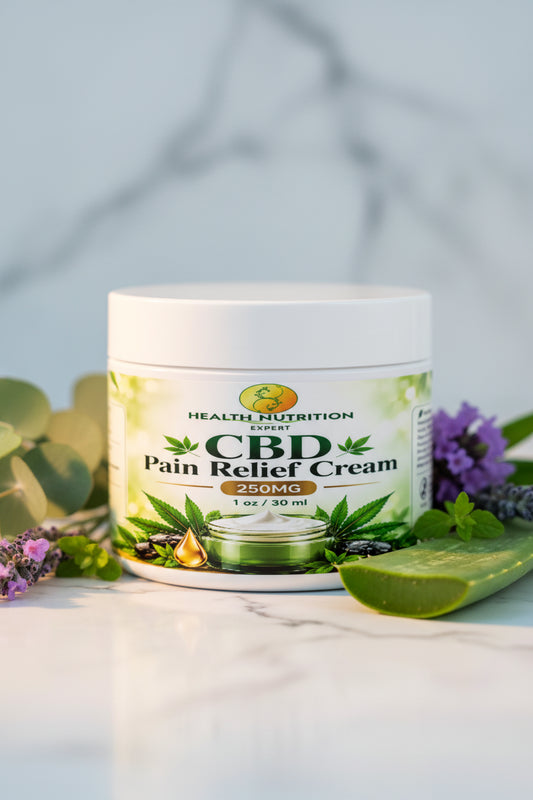 CBD Topical Cream 250mg – 1 oz | Hemp-Derived CBD Isolate | Health Nutrition Expert