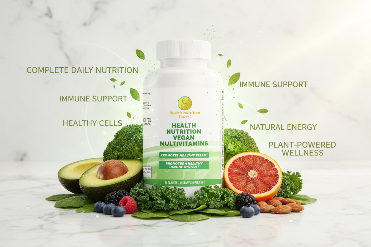 Vegan Multivitamins | Daily Multivitamin & Mineral Formula | Energy, Immune & Overall Wellness Support | 60 Vegan Capsules | Health Nutrition Expert